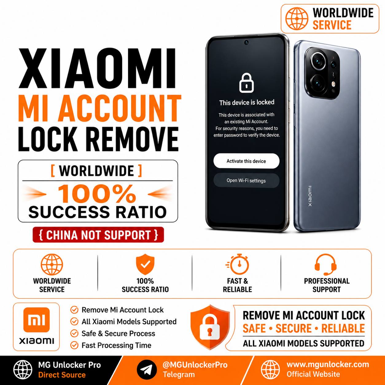 Xiaomi Mi Account Lock Remove [ WORLDWIDE ] 100% SUCCESS RATIO  { China Not Support }